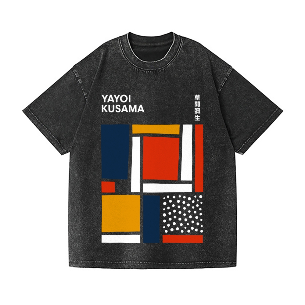 Yayoi Kusama Abstract Dot Geometry Vintage Wash Japanese Design T-Shirt