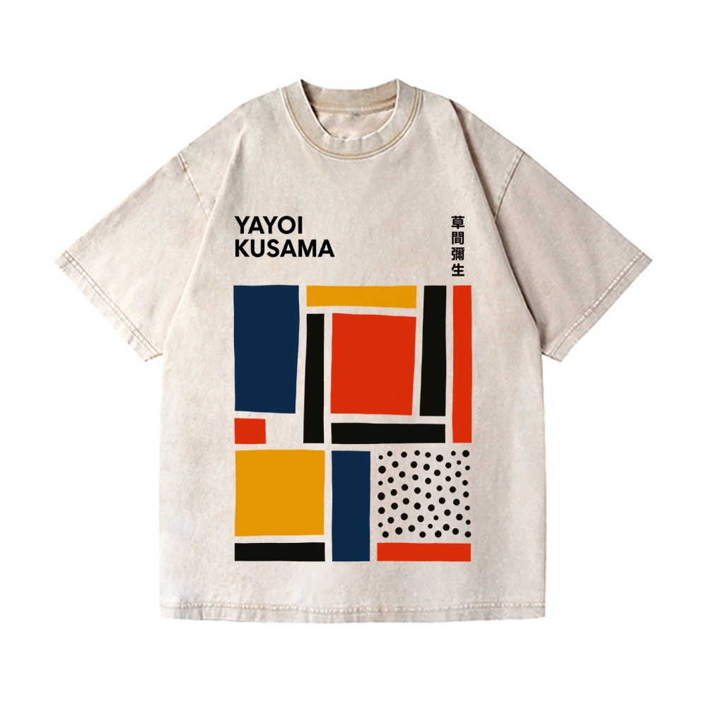 Yayoi Kusama Abstract Dot Geometry Vintage Wash Japanese Design T-Shirt