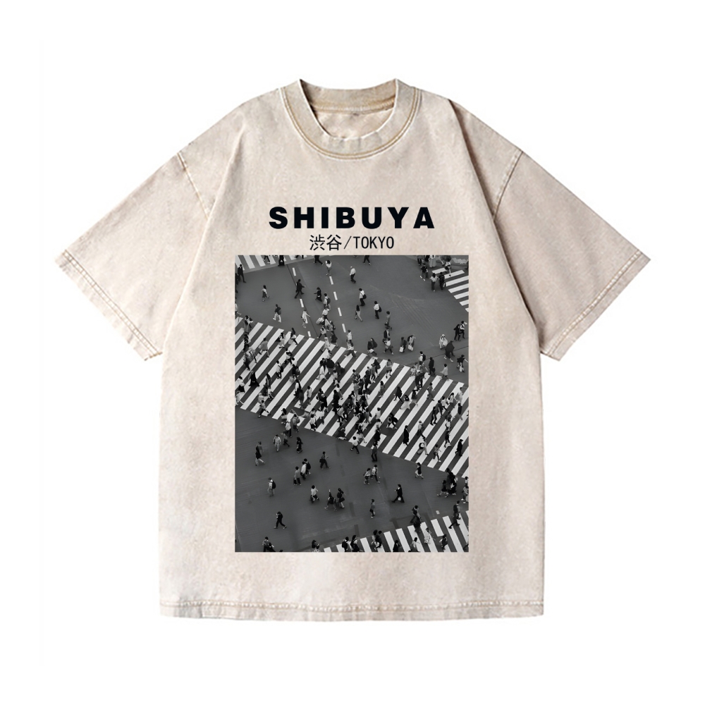 Shibuya Tokyo Vintage Wash Japanese Design T-Shirt