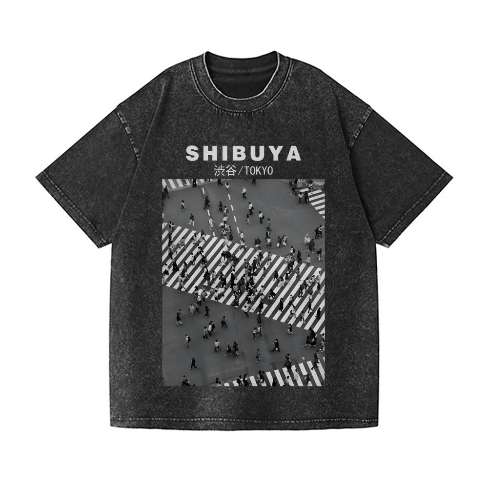 Shibuya Tokyo Vintage Wash Japanese Design T-Shirt