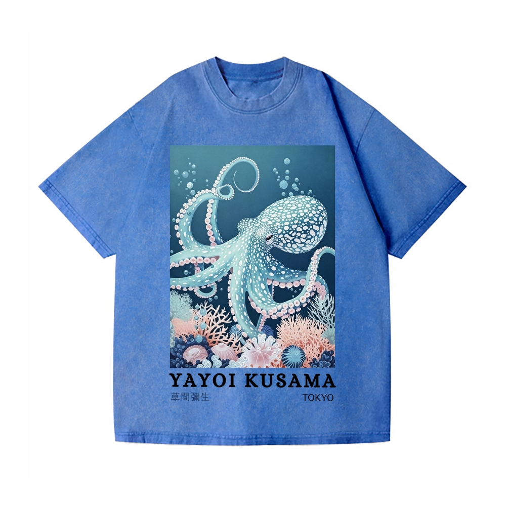Yayoi Kusama Octopus Vintage Wash Japanese Design T-Shirt