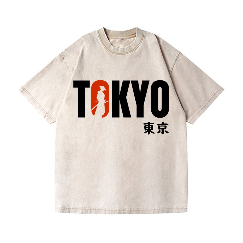 Tokyo Logo Vintage Wash Japanese Design T-Shirt