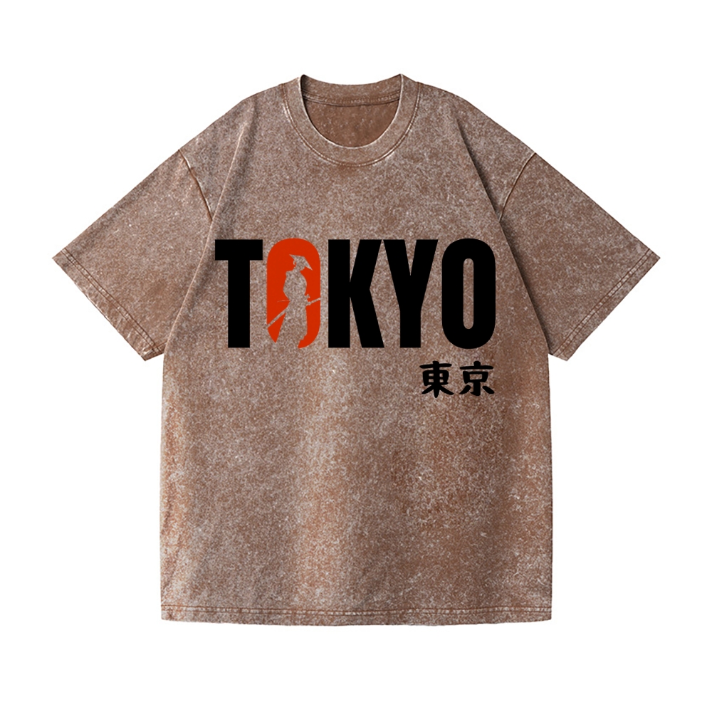 Tokyo Logo Vintage Wash Japanese Design T-Shirt