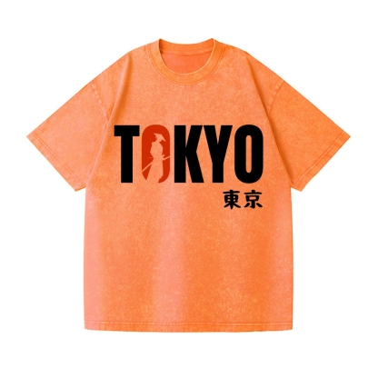Tokyo Logo Vintage Wash Japanese Design T-Shirt