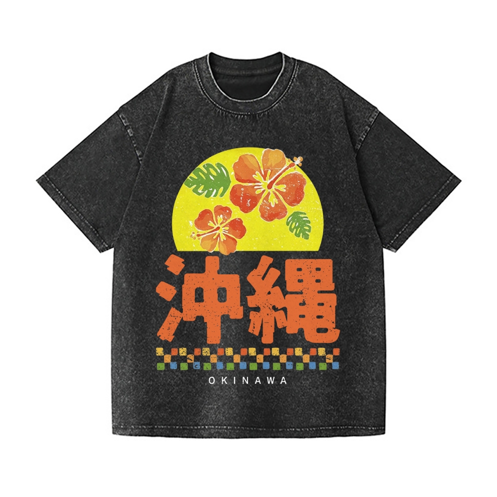 OkinawaOkinawa Vintage Wash Japanese Design T-Shirt
