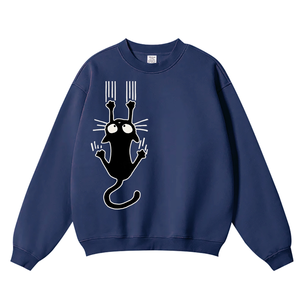 Playful Cat Vintage Cotton Blend Sweatshirt