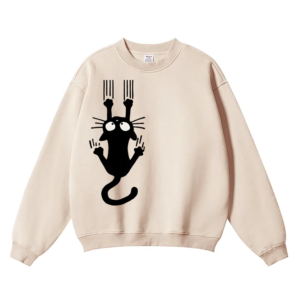 Playful Cat Vintage Cotton Blend Sweatshirt