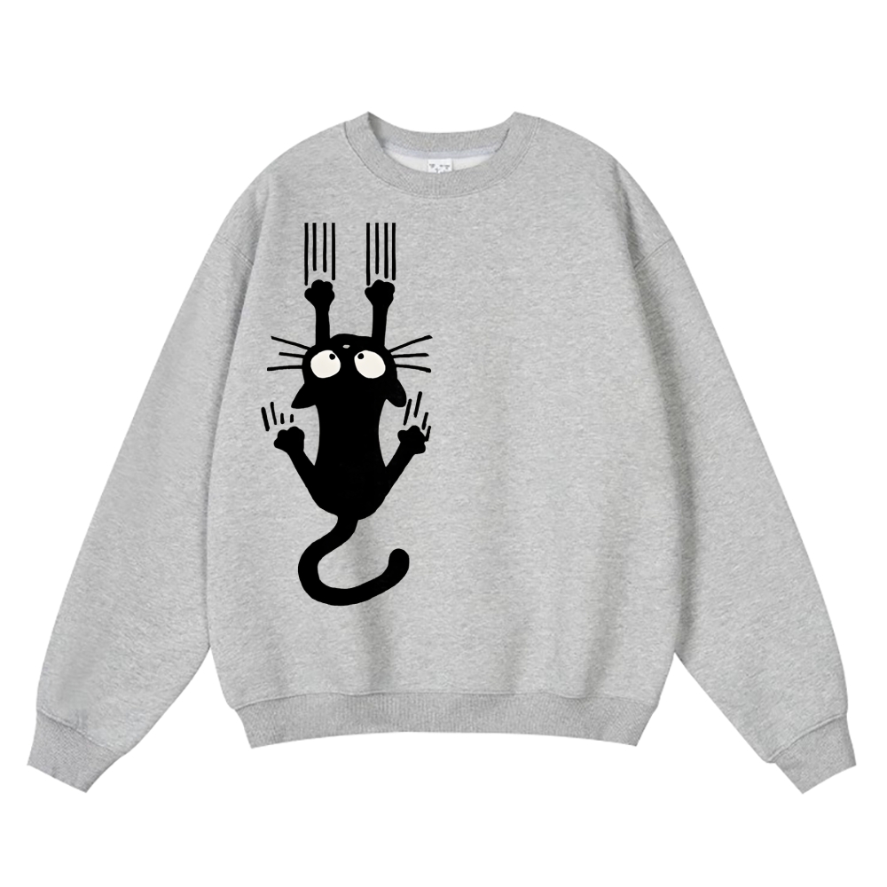 Playful Cat Vintage Cotton Blend Sweatshirt
