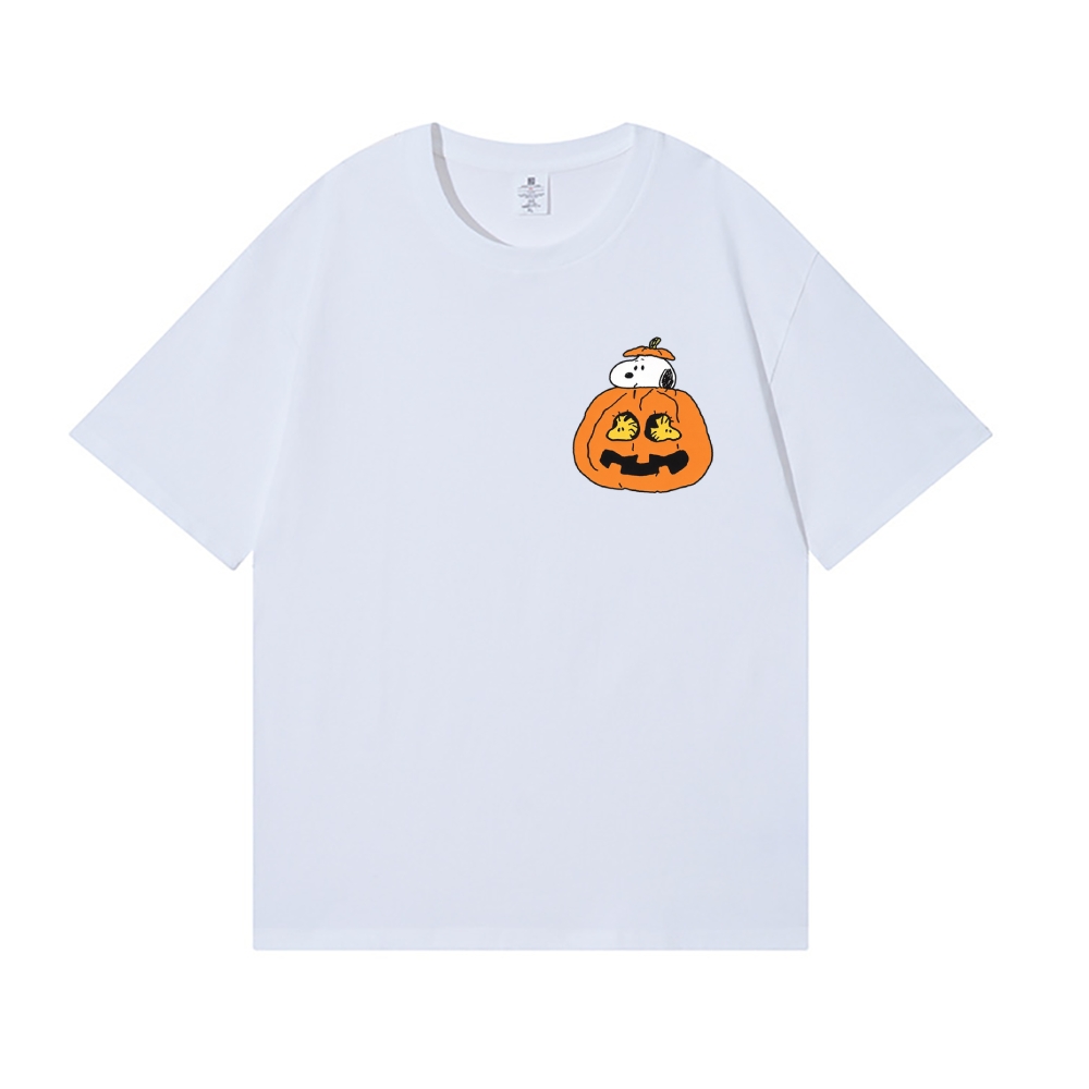 Halloween Pumpkin Peanuts Back Art Cotton Tee