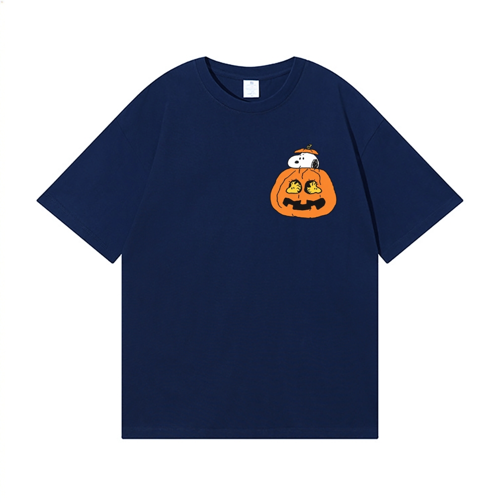 Halloween Pumpkin Peanuts Back Art Cotton Tee