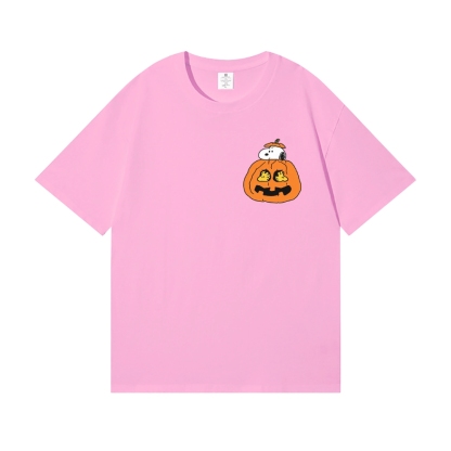 Halloween Pumpkin Peanuts Back Art Cotton Tee
