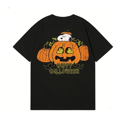 Halloween Pumpkin Peanuts Back Art Cotton Tee