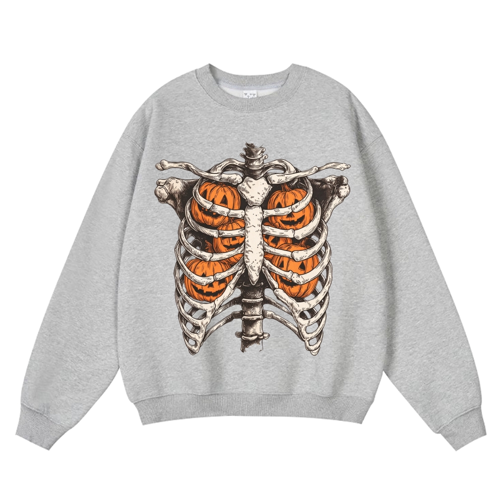 Halloween Pumpkin SkullVintage Cotton Blend Sweatshirt