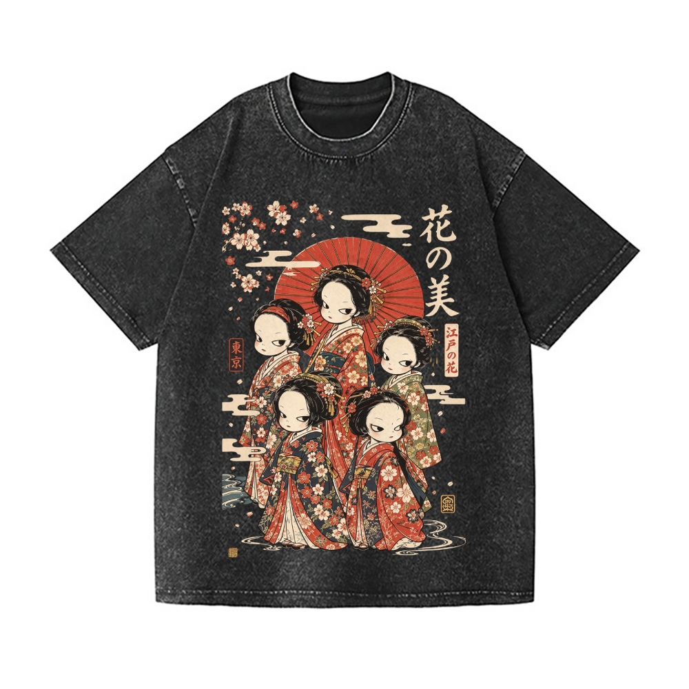 Yoshitomo Nara Vintage Wash Japanese Design T-Shirt