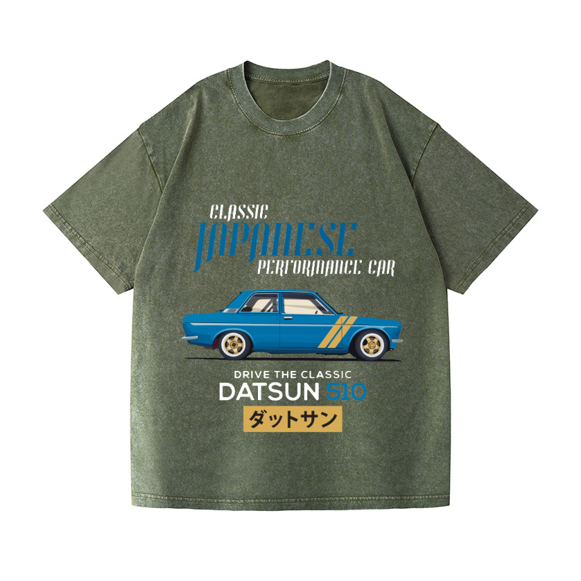 Nissan Datsun 510 Vintage Wash Japanese Design T-Shirt