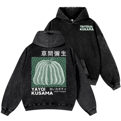 Yayoi Kusama Pumpkin Vintage Washed Cotton Back Art Hoodie
