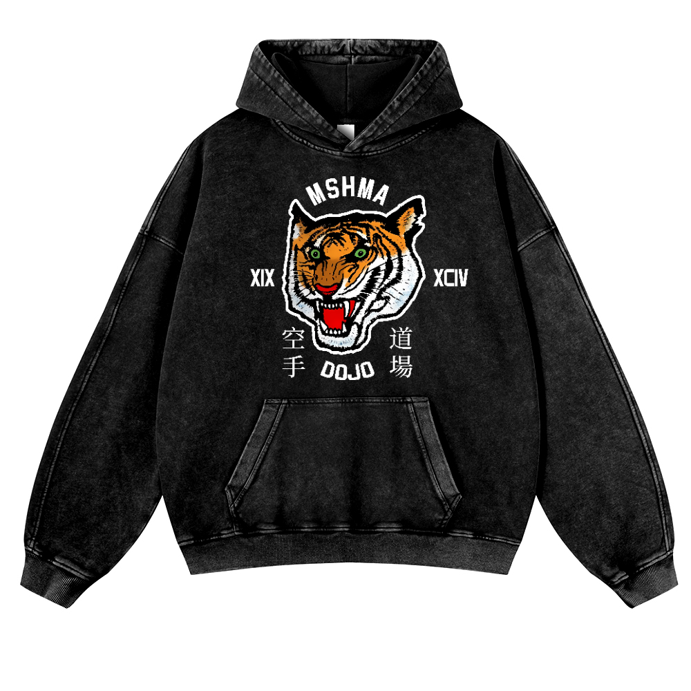 MSHMA Dojo Tiger Vintage Washed Thick Cotton Hoodie