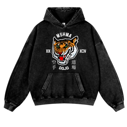 MSHMA Dojo Tiger Vintage Washed Thick Cotton Hoodie