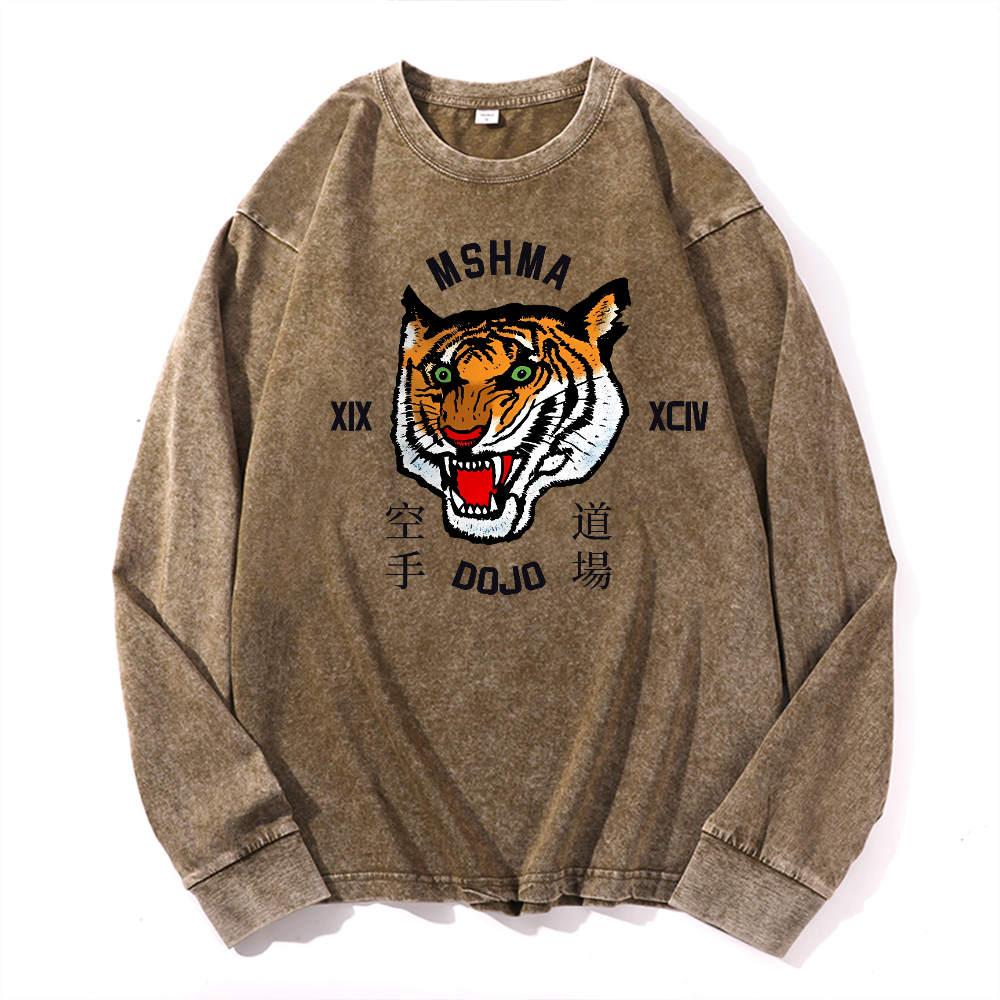 MSHMA Dojo Tiger Vintage Cotton Wash Crewneck Sweatshirt