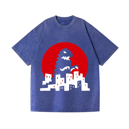 Godzilla Vintage Wash Japanese Design T-Shirt