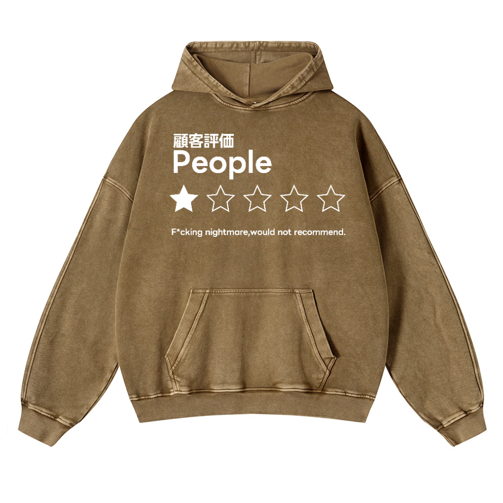 People Vintage Washed Thick Cotton Hoodie