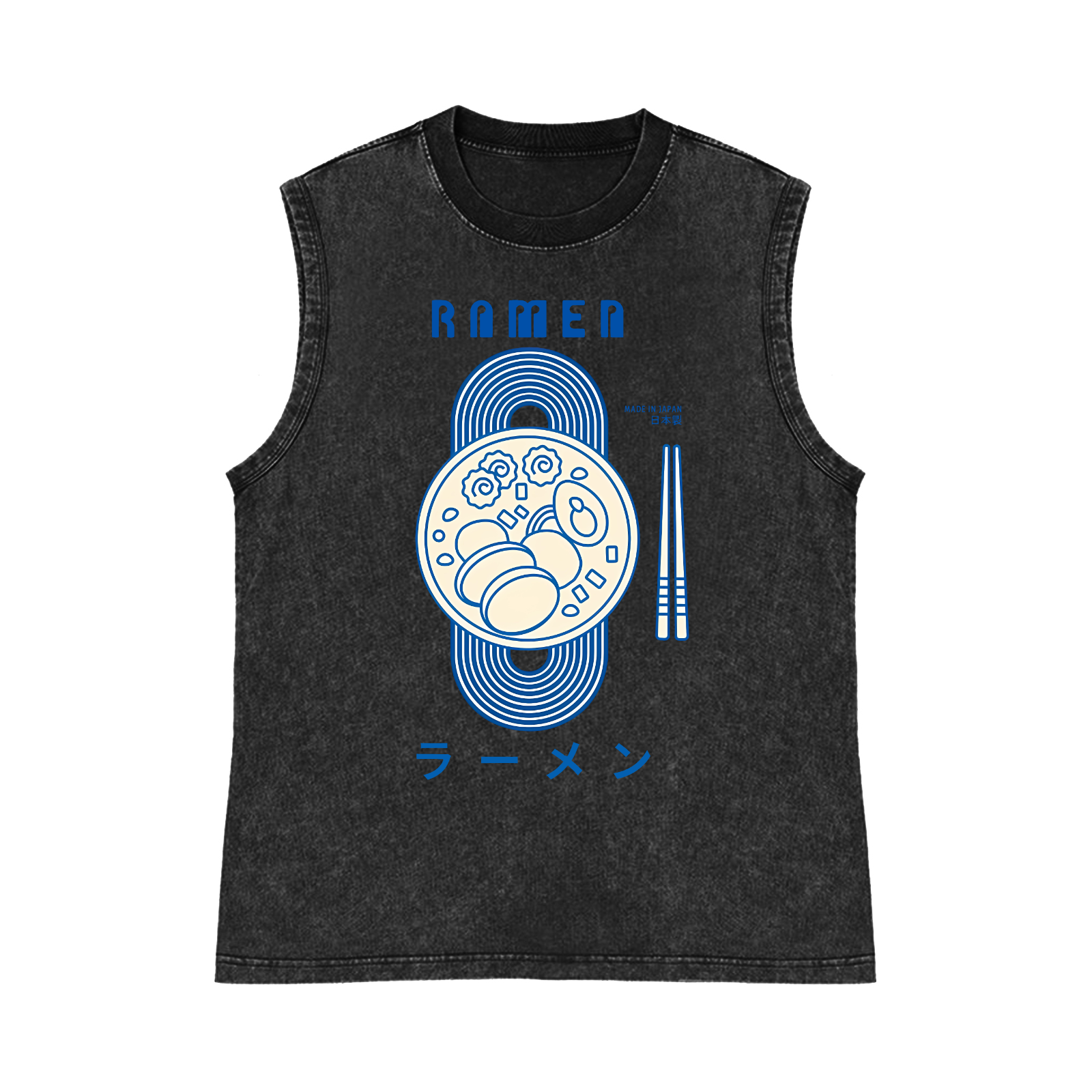 Ramen Pure Cotton Wash-Dyed Sleeveless Tank Top