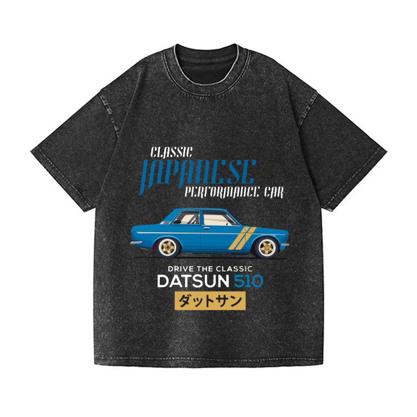 Nissan Datsun 510 Vintage Wash Japanese Design T-Shirt