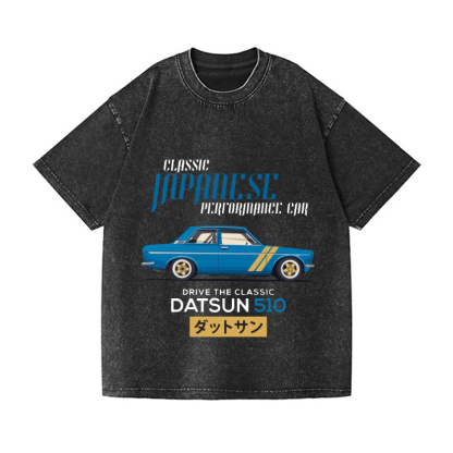 Nissan Datsun 510 Vintage Wash Japanese Design T-Shirt