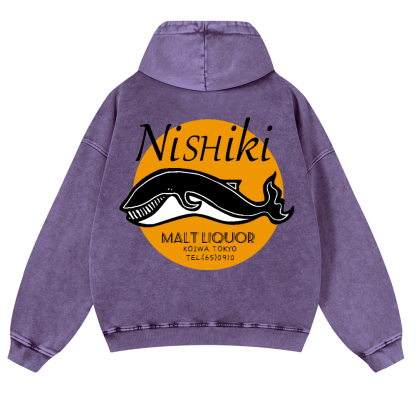 Nishiki Vintage Washed Cotton Back Art Hoodie