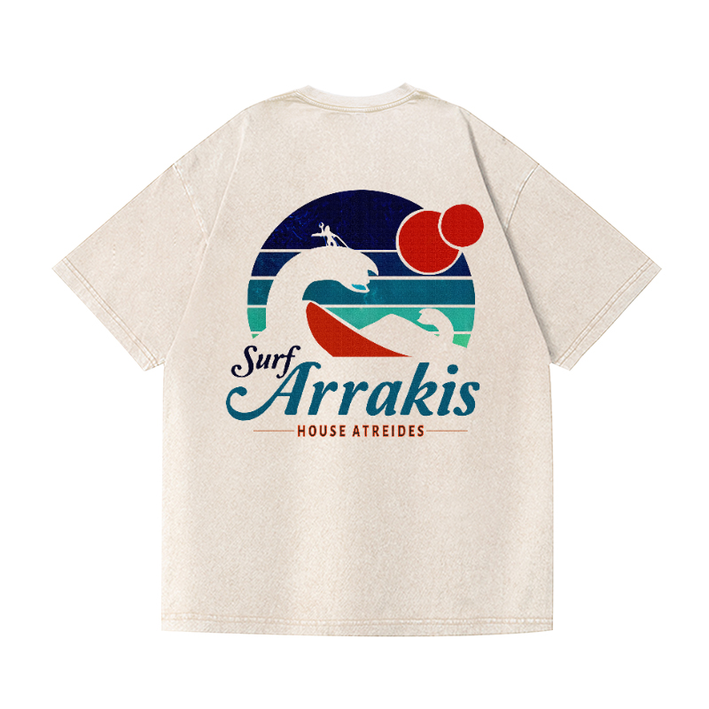 Surf Arrakis Vintage Wash Japanese Design Back Art T-Shirt