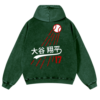 Shohei Ohtani Vintage Washed Cotton Back Art Hoodie
