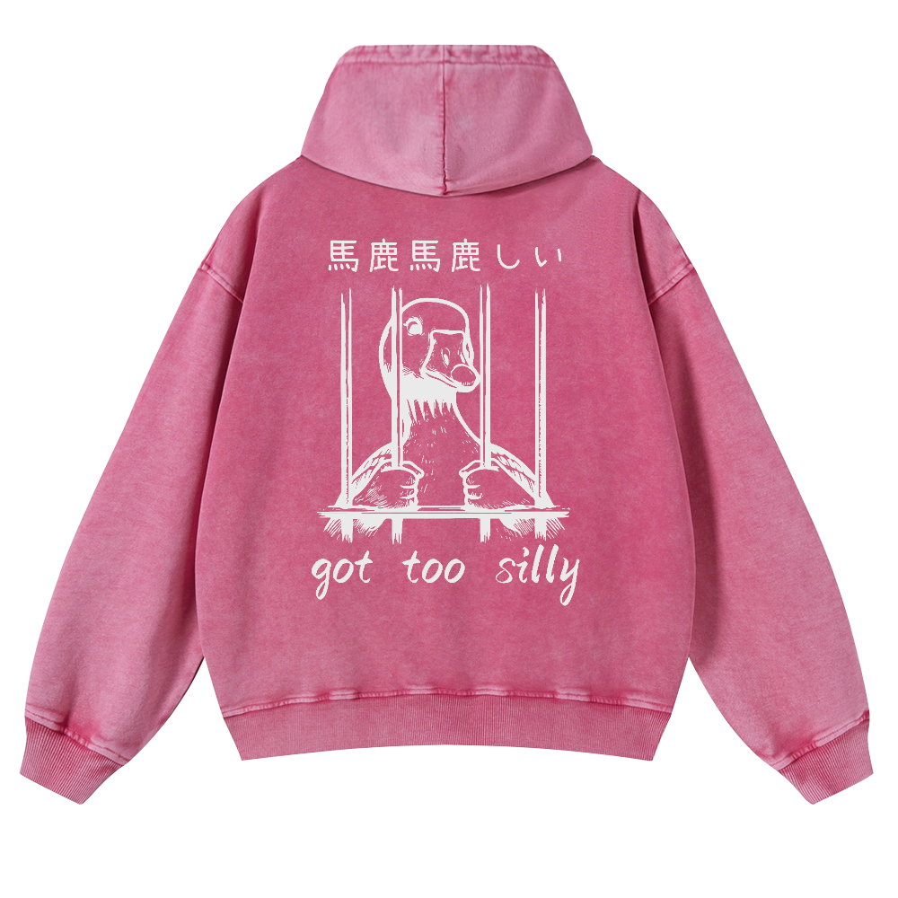 Duck Vintage Washed Cotton Back Art Hoodie