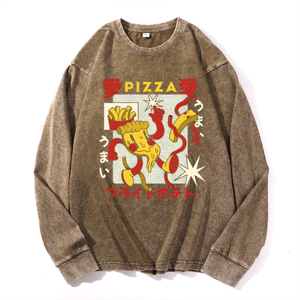 Vintage Cotton Wash Crewneck Sweatshirt