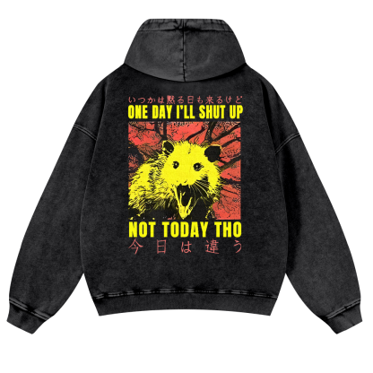 No Silence Today Vintage Washed Cotton Back Art Hoodie