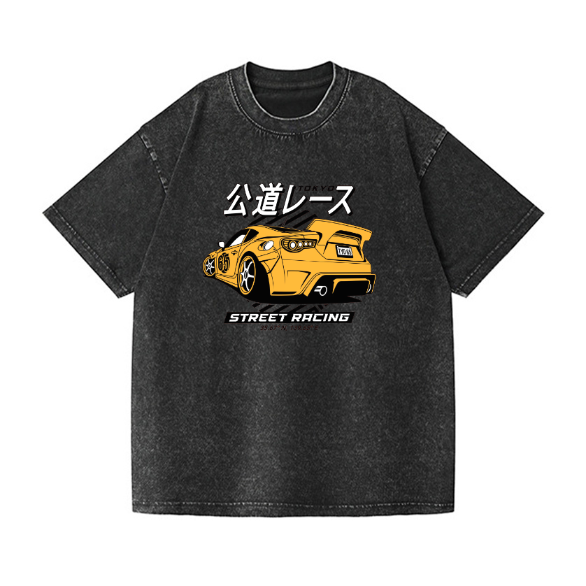 Car Vintage Wash Japanese Design T-Shirt