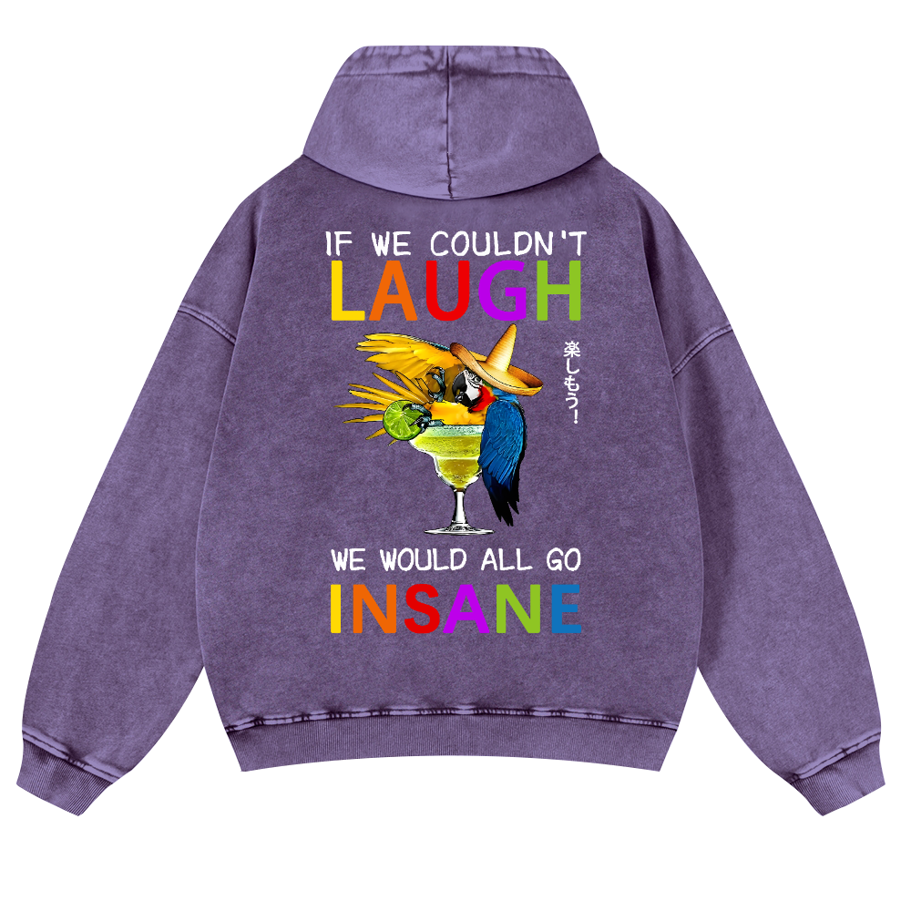 Parrot Vintage Washed Cotton Back Art Hoodie