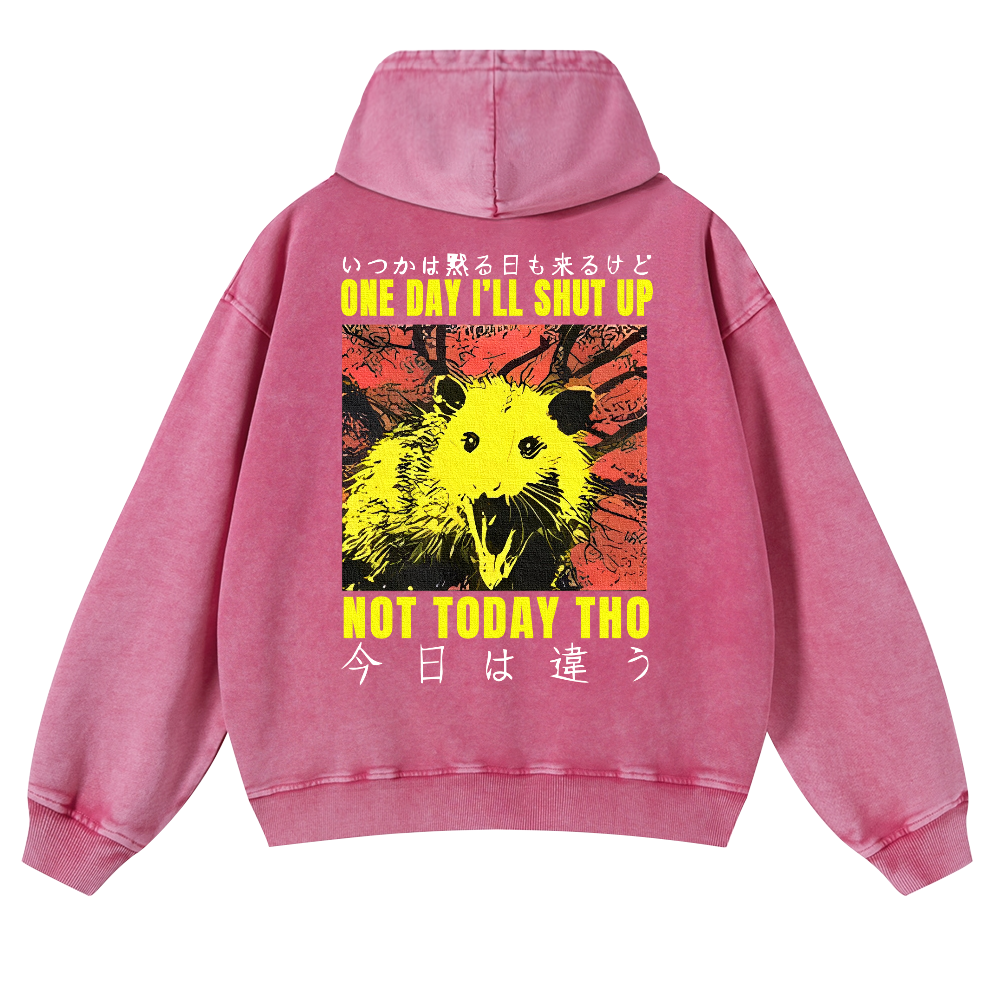 No Silence Today Vintage Washed Cotton Back Art Hoodie