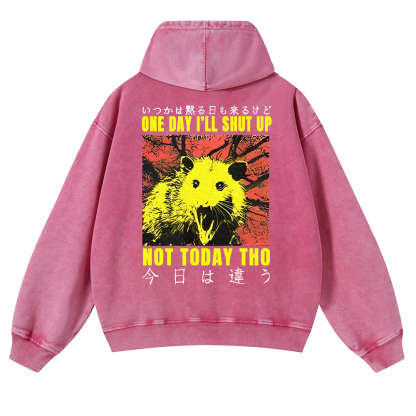 No Silence Today Vintage Washed Cotton Back Art Hoodie