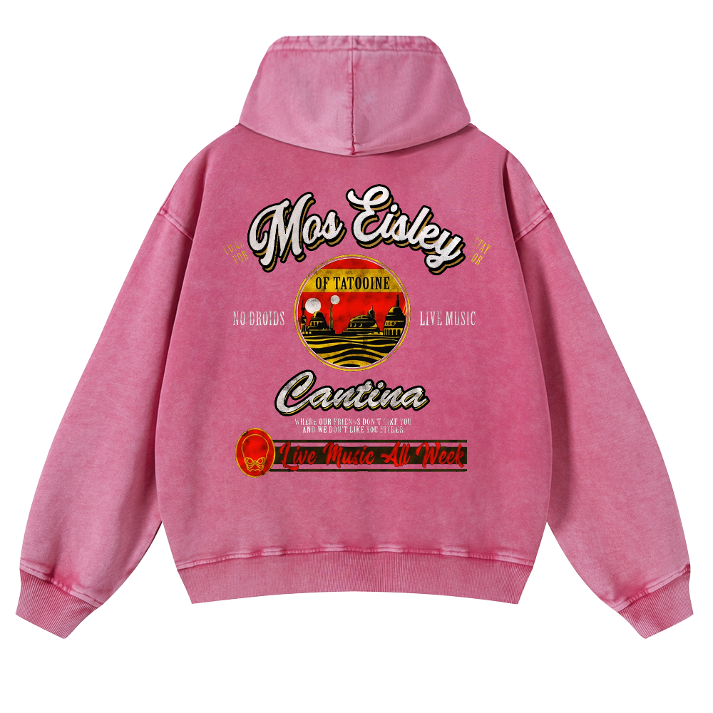 Mos Eisley Cantina Vintage Washed Cotton Back Art Hoodie