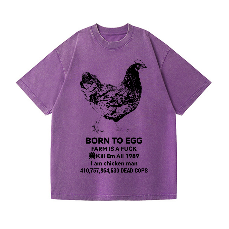 Chicken Vintage Wash Japanese Design T-Shirt