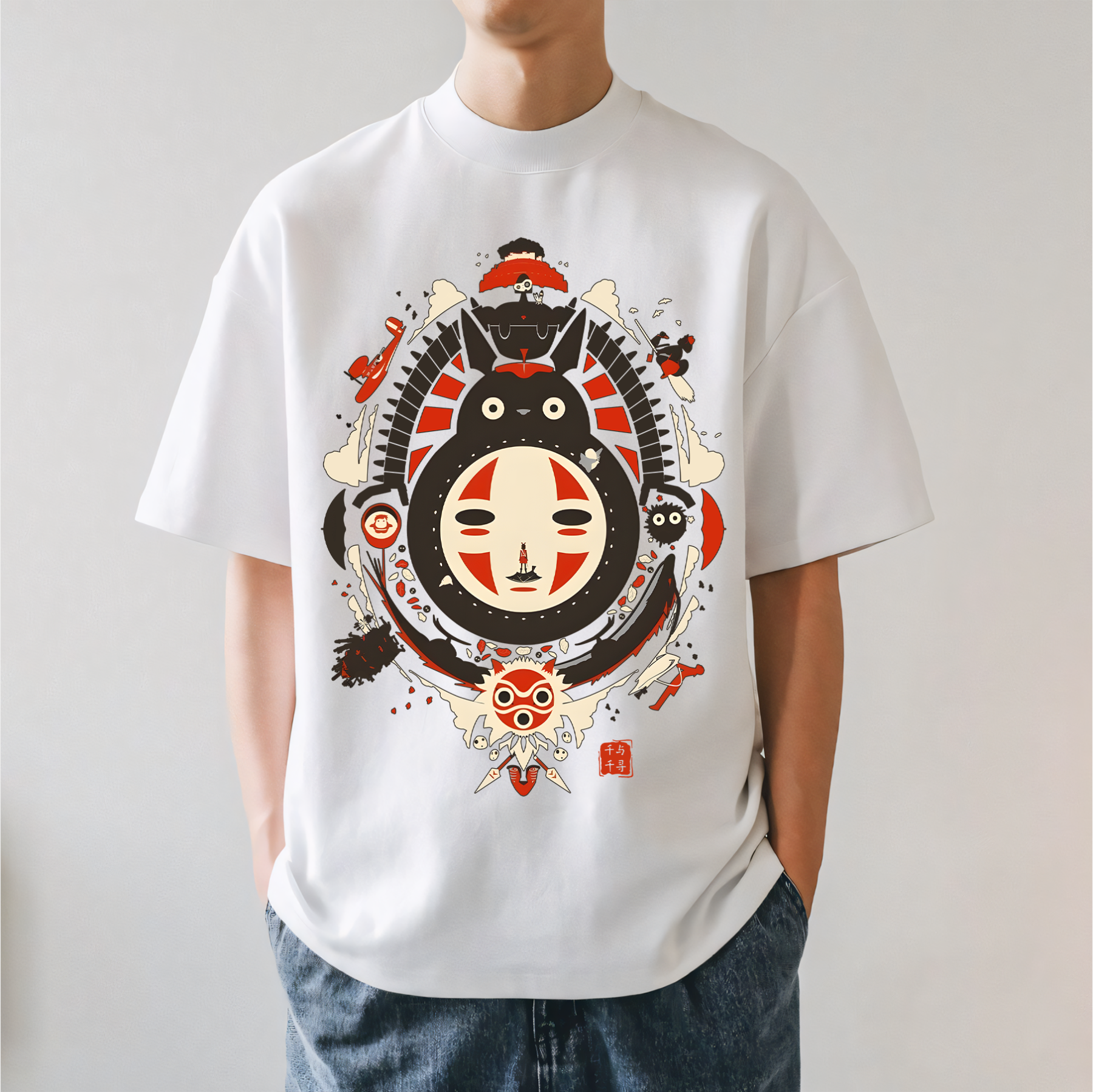 Ghibli Totoro No Face Kaonashi Japanese Style Classic Tee