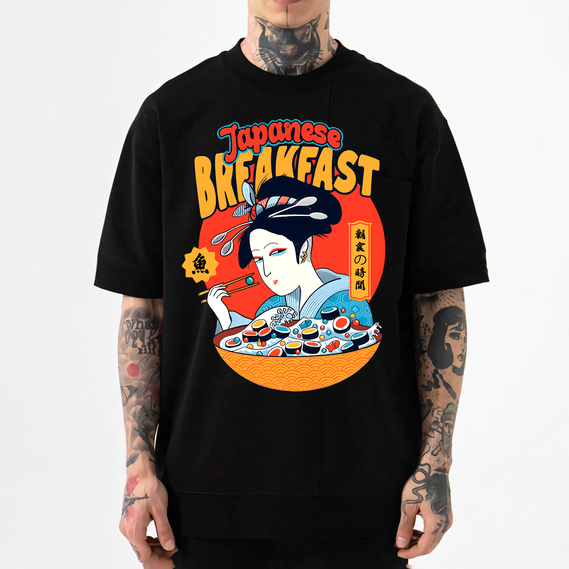 Geisha Fish Sushi Japanese Style Classic Tee