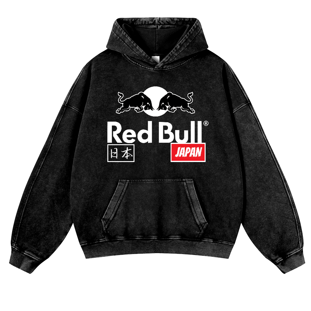 Red Bull Vintage Washed Thick Cotton Hoodie