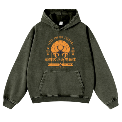 Frightening Floating Organisms Vintage Washed Thick Cotton Hoodie