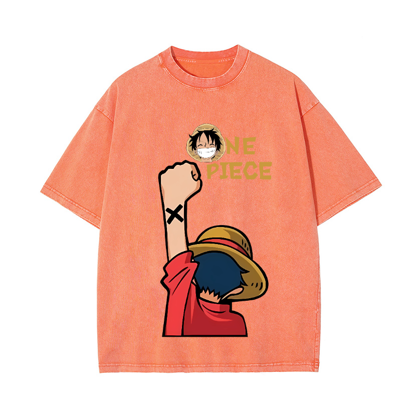 One Piece Vintage Wash Japanese Design T-Shirt
