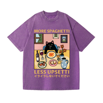 Spaghetti Cat Vintage Wash Japanese Design T-Shirt