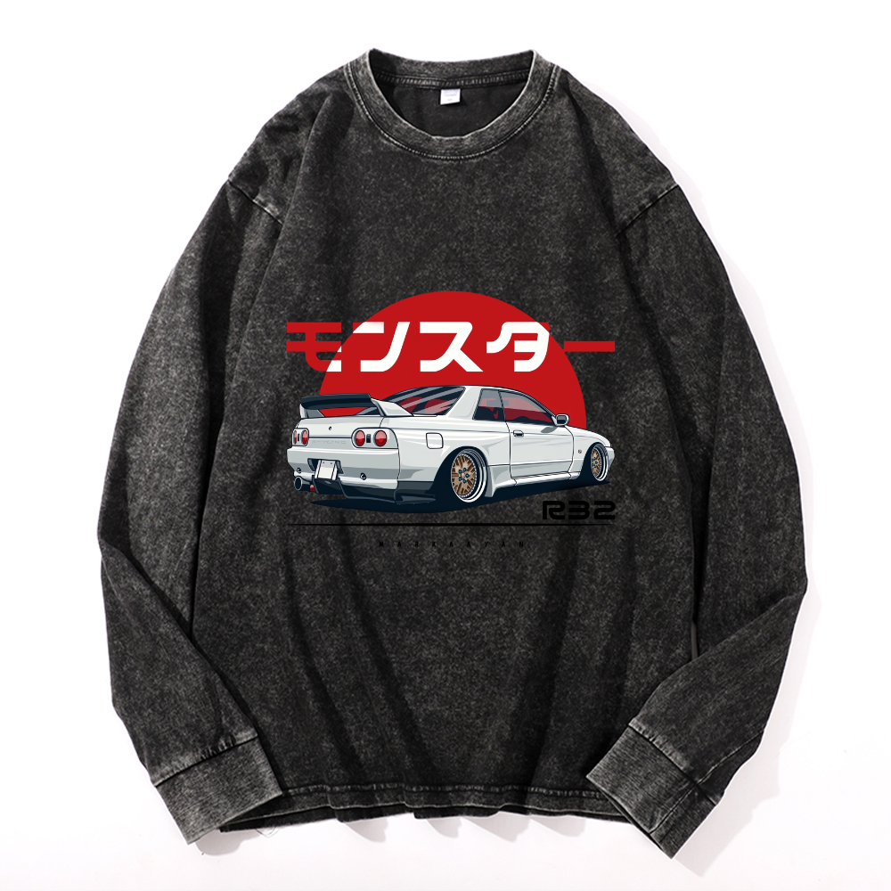 Vintage Cotton Wash Crewneck Sweatshirt
