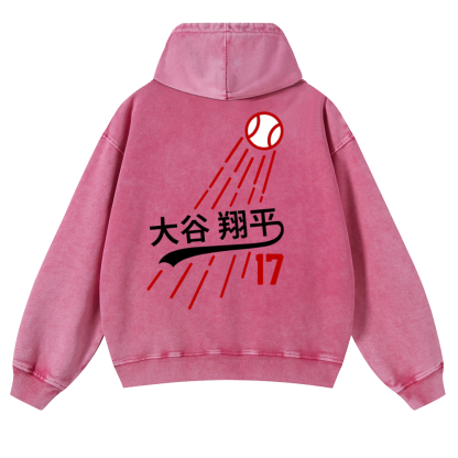 Shohei Ohtani Vintage Washed Cotton Back Art Hoodie