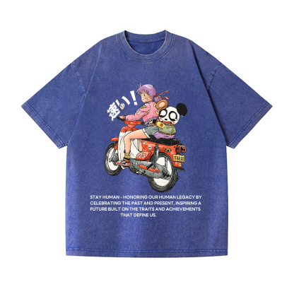 Motorcycle Vintage Wash Japanese Design T-Shirt