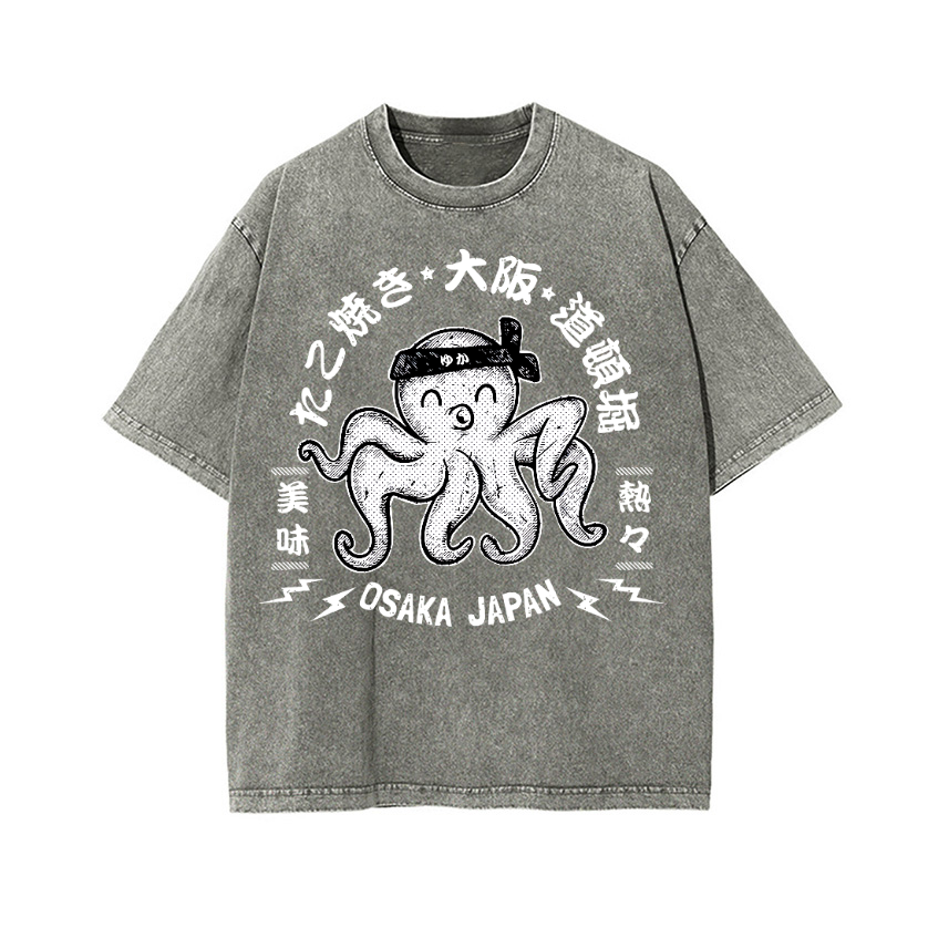 Osaka Takoyaki Vintage Wash Japanese Design T-Shirt